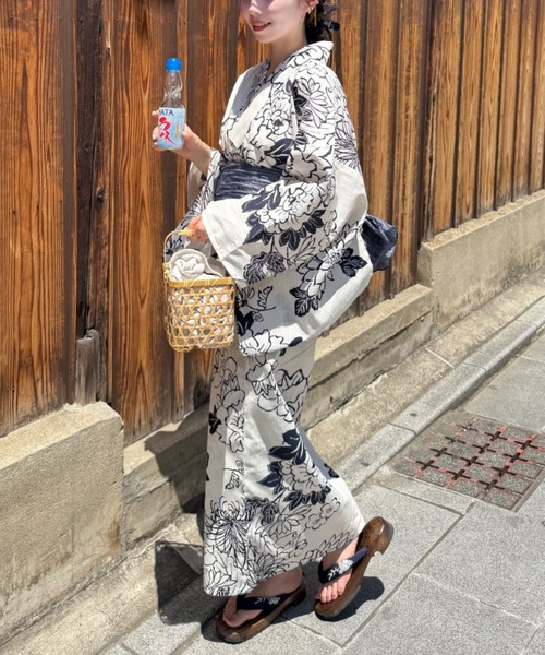 hinari × utatane浴衣セット 牡丹 浴衣 帯 下駄 あり セール】hinari × utatane浴衣セット 牡丹（浴衣）｜hinari