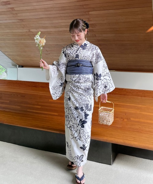 hinari × utatane浴衣セットテラコッタ utatane（ウタタネ）の「キッズ浴衣3点セット utatane
