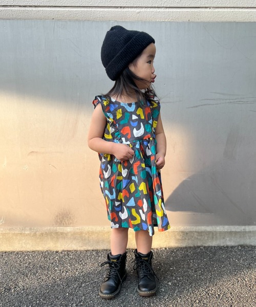 TARKER（ターカー）の「幾何学柄ワンピース（ワンピース・キッズ・オフホワイト/ブラック・80/90/100/110/120/130）」の5枚目の写真