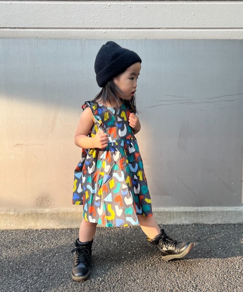 TARKER（ターカー）の「幾何学柄ワンピース（ワンピース・キッズ・オフホワイト/ブラック・80/90/100/110/120/130）」の6枚目の写真