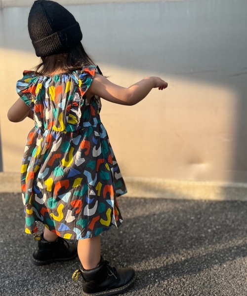 TARKER（ターカー）の「幾何学柄ワンピース（ワンピース・キッズ・オフホワイト/ブラック・80/90/100/110/120/130）」の9枚目の写真