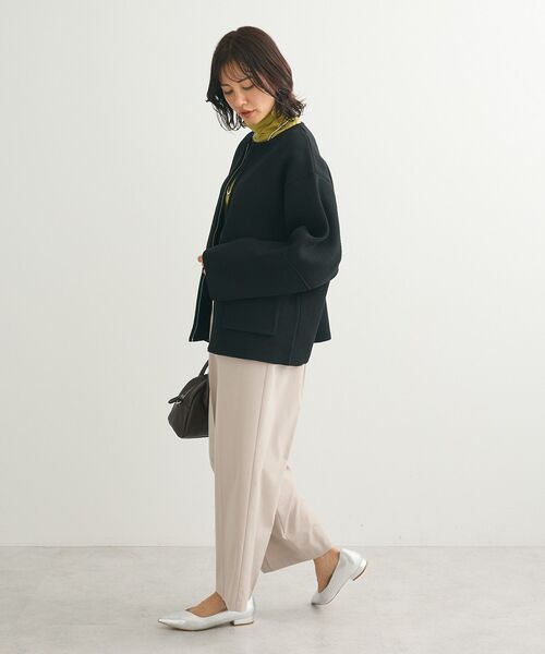 Green　Parks（グリーンパークス）の「・swing by W-ZIPニットカーディガン（カーディガン/ボレロ・レディース・ライトグレー/ピンク/ブラック/オフホワイト・FREE）」の13枚目の写真