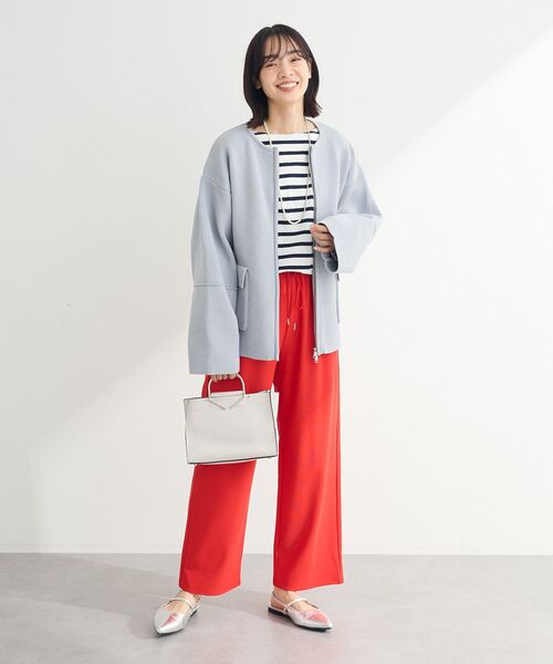 Green　Parks（グリーンパークス）の「・swing by W-ZIPニットカーディガン（カーディガン/ボレロ・レディース・ライトグレー/ピンク/ブラック/オフホワイト・FREE）」の18枚目の写真