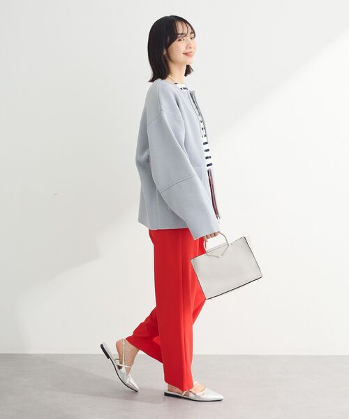 Green　Parks（グリーンパークス）の「・swing by W-ZIPニットカーディガン（カーディガン/ボレロ・レディース・ライトグレー/ピンク/ブラック/オフホワイト・FREE）」の19枚目の写真