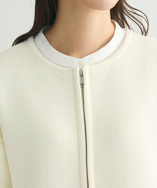 Green　Parks（グリーンパークス）の「・swing by W-ZIPニットカーディガン（カーディガン/ボレロ・レディース・ライトグレー/ピンク/ブラック/オフホワイト・FREE）」の9枚目の写真