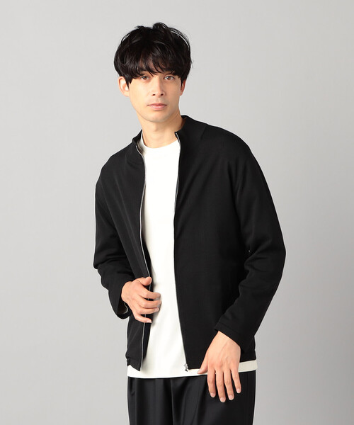 COMME CA MEN(コムサメン)の「スタンドネック ジップニット(ニット/セーター・メンズ・グレー/ブラック・M/L)」の1枚目の写真