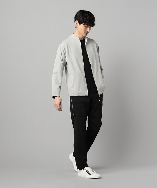 COMME CA MEN(コムサメン)の「スタンドネック ジップニット(ニット/セーター・メンズ・グレー/ブラック・M/L)」の4枚目の写真