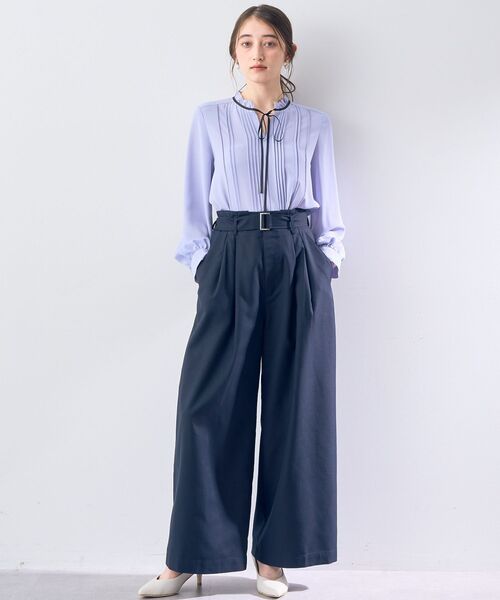 イエッカベッカ ベルト付き チェックパンツ YECCA VECCA（イェッカヴェッカ）の「チェック柄ベルトワイド
