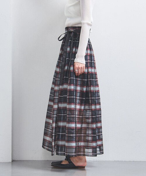 UNITED ARROWS(ユナイテッドアローズ)の「シアー チェック ラップスカート(スカート・レディース・その他1・36/38)」の6枚目の写真