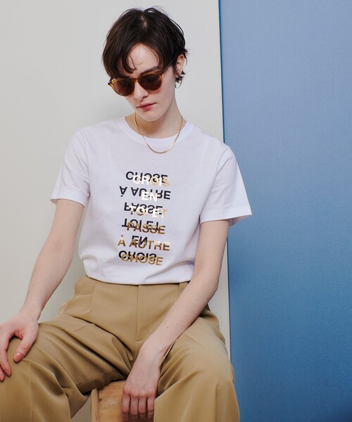 アルアバイルtシャツ メタリックレイヤードロゴTシャツ（Tシャツ/カットソー