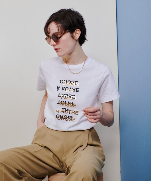tシャツ メタリックレイヤードロゴＴシャツ レディース allureville tシャツ メタリックレイヤードロゴTシャツ