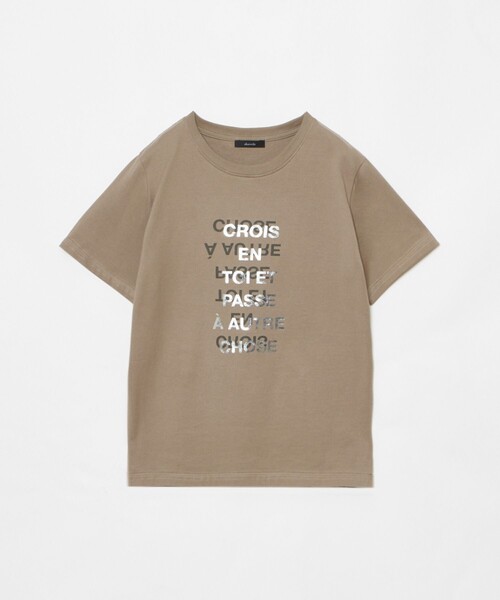 tシャツ メタリックレイヤードロゴＴシャツ レディース メタリックレイヤードロゴTシャツ（Tシャツ/カットソー