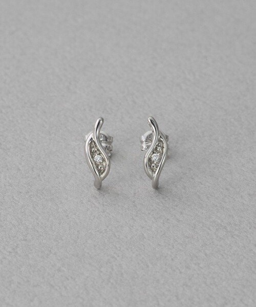 ete ピアス 両耳用 リーフ リーフ フープピアス（872171） ｜ women