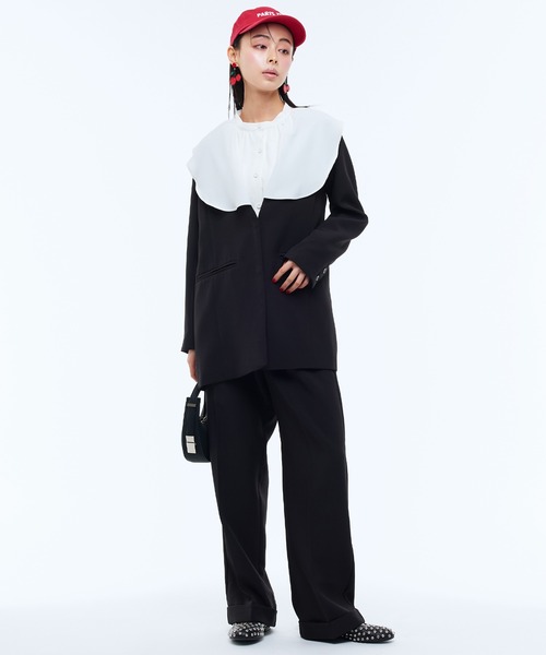 Narcissus（ナルシス）の「ノーカラージャケット　オケージョン　セットアップ（ノーカラージャケット・レディース・ホワイト/ブラック・FREE）」の18枚目の写真