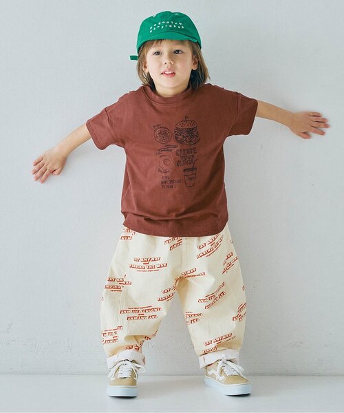 p.premier（ピードットプルミエ）の「【ジュニア対応】2柄刺繍半袖Tシャツ（Tシャツ/カットソー・キッズ・チャコール/ライトグレー/ブラウン/アイボリー/ベビーピンク・140/130/120/110/100/90/80）」の6枚目の写真