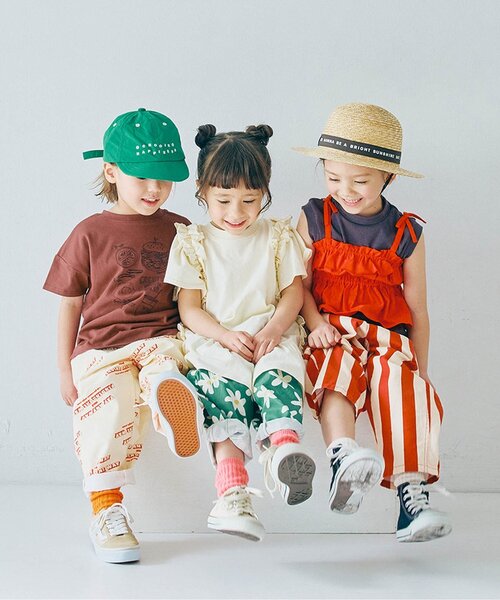 p.premier（ピードットプルミエ）の「【ジュニア対応】2柄刺繍半袖Tシャツ（Tシャツ/カットソー・キッズ・チャコール/ライトグレー/ブラウン/アイボリー/ベビーピンク・140/130/120/110/100/90/80）」の8枚目の写真