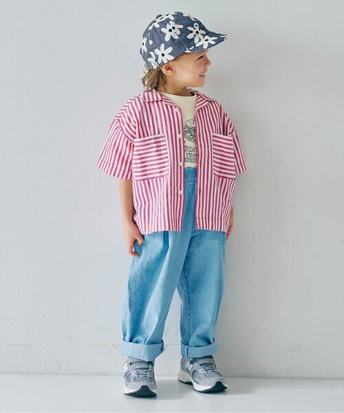 p.premier（ピードットプルミエ）の「【ジュニア対応】2柄刺繍半袖Tシャツ（Tシャツ/カットソー・キッズ・チャコール/ライトグレー/ブラウン/アイボリー/ベビーピンク・140/130/120/110/100/90/80）」の11枚目の写真