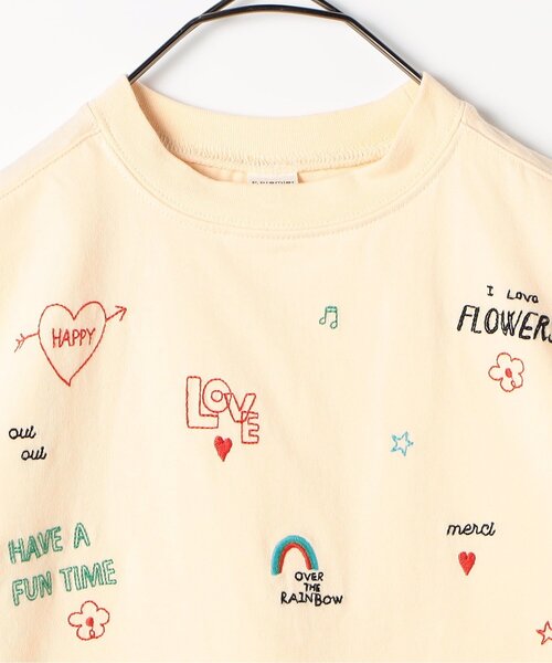 p.premier（ピードットプルミエ）の「【ジュニア対応】2柄刺繍半袖Tシャツ（Tシャツ/カットソー・キッズ・チャコール/ライトグレー/ブラウン/アイボリー/ベビーピンク・140/130/120/110/100/90/80）」の20枚目の写真