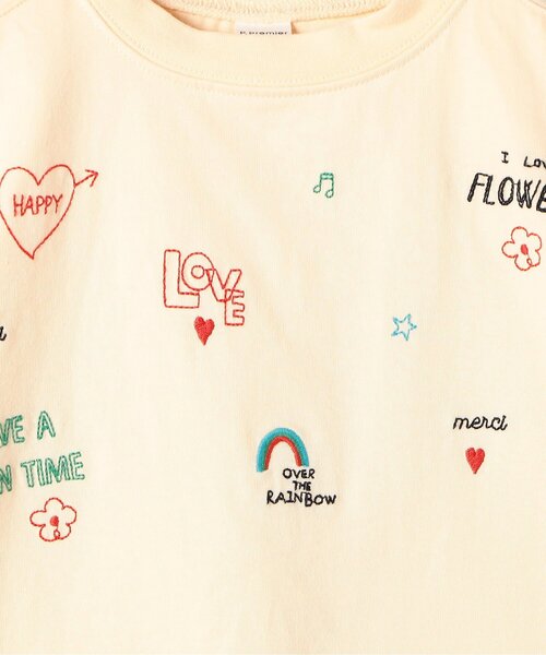 p.premier（ピードットプルミエ）の「【ジュニア対応】2柄刺繍半袖Tシャツ（Tシャツ/カットソー・キッズ・チャコール/ライトグレー/ブラウン/アイボリー/ベビーピンク・140/130/120/110/100/90/80）」の21枚目の写真