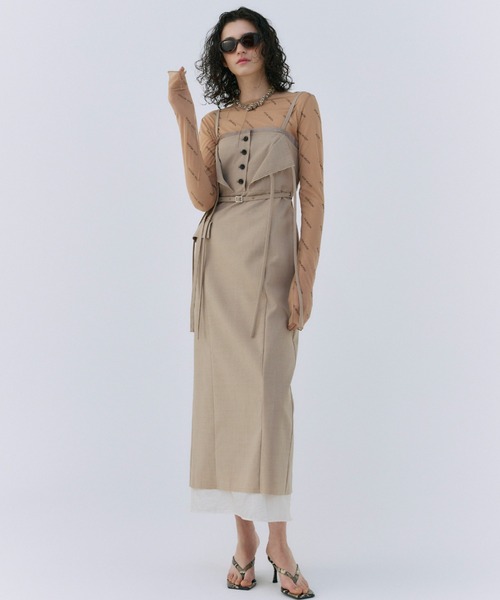 ワンピース JOSEMOON REBUILD SUITING DRESS REBUILD SUITING DRESS/リビルドスーチングドレス（ワンピース