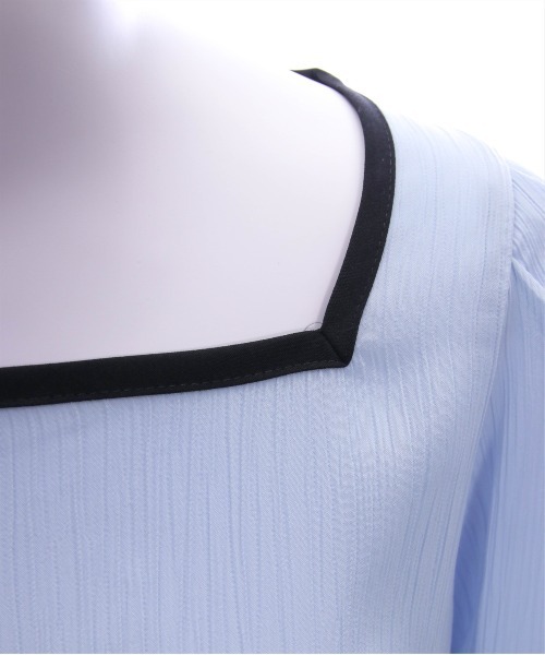 CLEAR BASIC（クリアベーシック）の「配色キャンディースリーブ長袖ブラウス [上品 オフィスカジュアル 着回し抜群 大人]≪再入荷≫（シャツ/ブラウス・レディース・アイボリー/ブルーグレー/ブラック・F）」の15枚目の写真