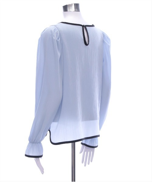 CLEAR BASIC（クリアベーシック）の「配色キャンディースリーブ長袖ブラウス [上品 オフィスカジュアル 着回し抜群 大人]≪再入荷≫（シャツ/ブラウス・レディース・アイボリー/ブルーグレー/ブラック・F）」の11枚目の写真