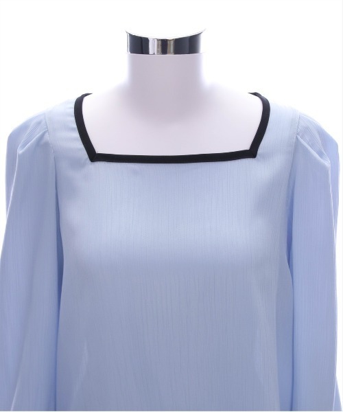 CLEAR BASIC（クリアベーシック）の「配色キャンディースリーブ長袖ブラウス [上品 オフィスカジュアル 着回し抜群 大人]≪再入荷≫（シャツ/ブラウス・レディース・アイボリー/ブルーグレー/ブラック・F）」の13枚目の写真