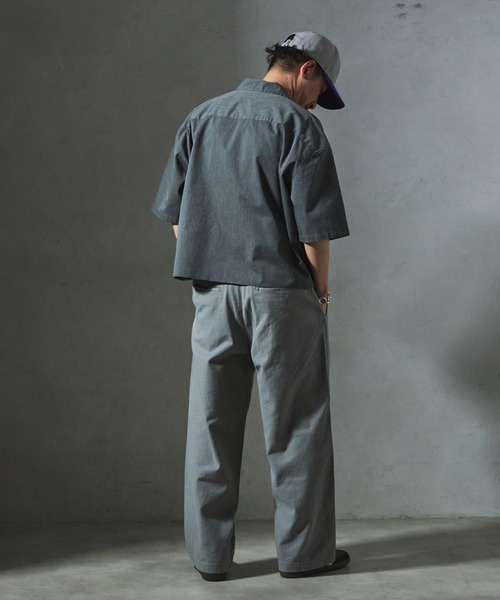 JOURNAL STANDARD relume(ジャーナルスタンダード レリューム)の「【ZOZO限定】TWILL クロップドS/S(シャツ/ブラウス・メンズ・チャコール/ブラック/カーキ/アイボリー・XS/S/M/L/XL)」の13枚目の写真