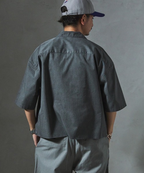 JOURNAL STANDARD relume(ジャーナルスタンダード レリューム)の「【ZOZO限定】TWILL クロップドS/S(シャツ/ブラウス・メンズ・チャコール/ブラック/カーキ/アイボリー・XS/S/M/L/XL)」の15枚目の写真