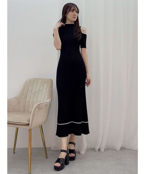MERCURYDUO(マーキュリーデュオ)の「配色クロスリボンニットワンピース(ワンピース・レディース・ブラック/ブルー/ベージュ・SMALL/MEDIUM)」の13枚目の写真
