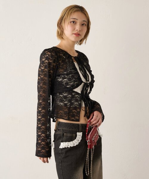 WHO'S WHO gallery(フーズフーギャラリー)の「ASSORTED GATHERED COIL DESIGN SHIRT(シャツ/ブラウス・レディース・ブラック/サックスブルー/ブラウン/ホワイト/ホワイト系その他・FREE)」の7枚目の写真