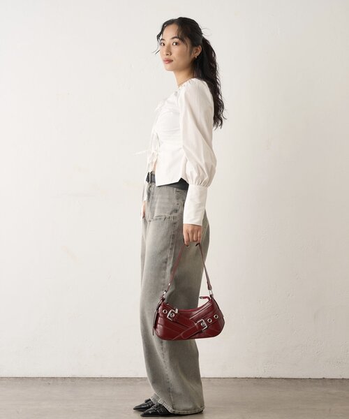 WHO'S WHO gallery(フーズフーギャラリー)の「ASSORTED GATHERED COIL DESIGN SHIRT(シャツ/ブラウス・レディース・ブラック/サックスブルー/ブラウン/ホワイト/ホワイト系その他・FREE)」の15枚目の写真