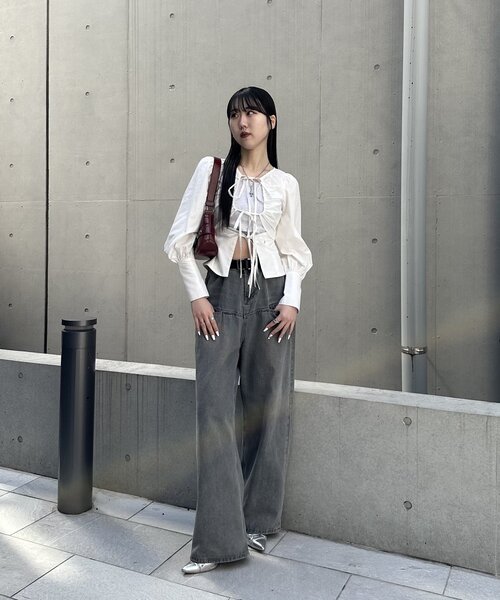 WHO'S WHO gallery(フーズフーギャラリー)の「ASSORTED GATHERED COIL DESIGN SHIRT(シャツ/ブラウス・レディース・ブラック/サックスブルー/ブラウン/ホワイト/ホワイト系その他・FREE)」の17枚目の写真