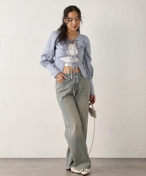 WHO'S WHO gallery(フーズフーギャラリー)の「ASSORTED GATHERED COIL DESIGN SHIRT(シャツ/ブラウス・レディース・ブラック/サックスブルー/ブラウン/ホワイト/ホワイト系その他・FREE)」の21枚目の写真