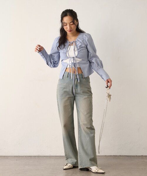 WHO'S WHO gallery(フーズフーギャラリー)の「ASSORTED GATHERED COIL DESIGN SHIRT(シャツ/ブラウス・レディース・ブラック/サックスブルー/ブラウン/ホワイト/ホワイト系その他・FREE)」の22枚目の写真