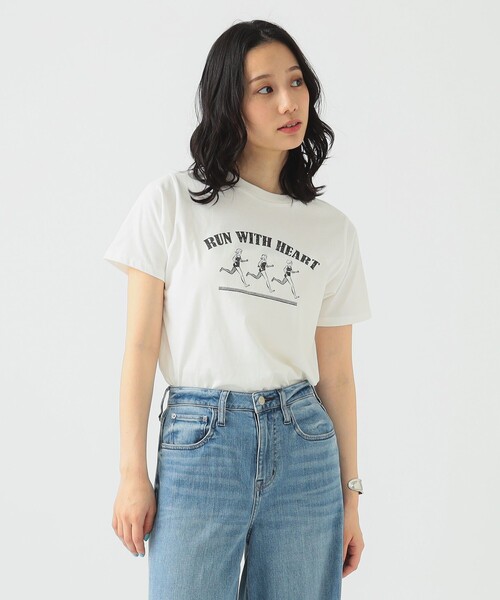 B:MING by BEAMS(ビーミングバイビームス)の「ロゴ プリント Tシャツ(Tシャツ/カットソー・レディース・トップグレー/ブルー/オフホワイト・ONE SIZE)」の2枚目の写真