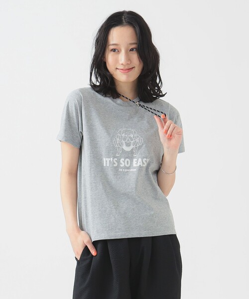 B:MING by BEAMS(ビーミングバイビームス)の「ロゴ プリント Tシャツ(Tシャツ/カットソー・レディース・トップグレー/ブルー/オフホワイト・ONE SIZE)」の3枚目の写真