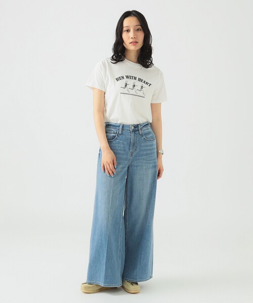 B:MING by BEAMS(ビーミングバイビームス)の「ロゴ プリント Tシャツ(Tシャツ/カットソー・レディース・トップグレー/ブルー/オフホワイト・ONE SIZE)」の4枚目の写真