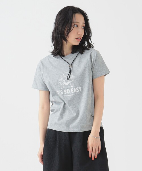 B:MING by BEAMS(ビーミングバイビームス)の「ロゴ プリント Tシャツ(Tシャツ/カットソー・レディース・トップグレー/ブルー/オフホワイト・ONE SIZE)」の13枚目の写真