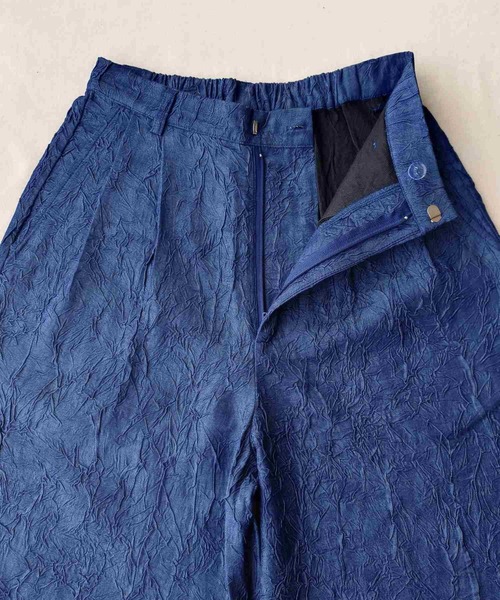 【GACKT着用モデル】POTENZA ニットデニムデザインジップパンツ セール】デニム風シワ加工パンツ（デニムパンツ）｜Q（キュー