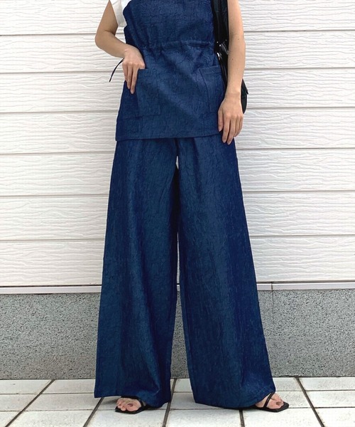 【MaxMara】デニム風 コットン パンツ ＊関税/送料込み セール】デニム風シワ加工パンツ（デニムパンツ）｜Q（キュー