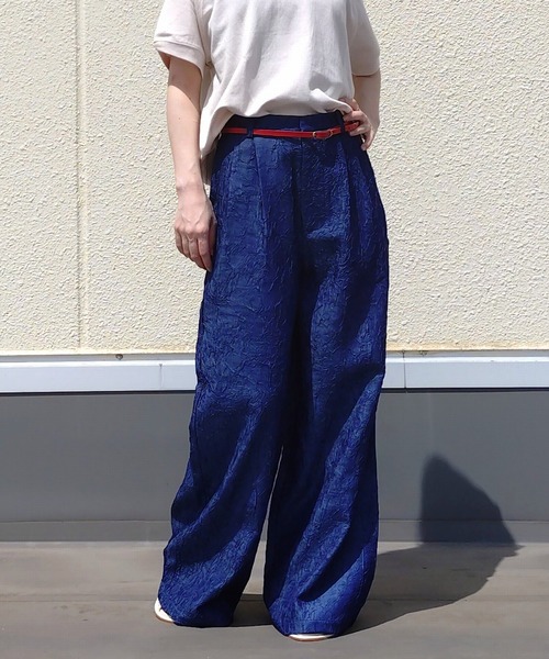 Q(キュー)の「デニム風シワ加工パンツ(デニムパンツ・レディース・ネイビー・MEDIUM)」の22枚目の写真