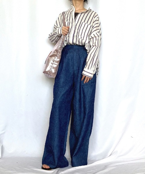 【パンツとお揃いにしたい♪】25ss コットンデニム ジャケット セール】レディース カットオフストレートデニムパンツ（デニム