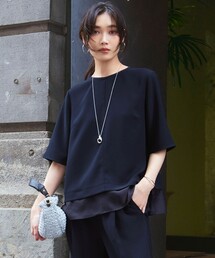洗える】ストレッチジョーゼット アシンメトリー カットソー（Tシャツ