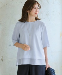 ストレッチジョーゼット シアーコンビ カットソー