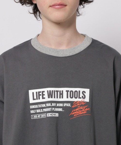 早い者勝ち！超希少品！ニコアンドコラボ ロングTシャツ 新品未着用 niko and…（ニコアンド） tシャツ 「OLD SMITH×WHATNOT」コラボ ロング