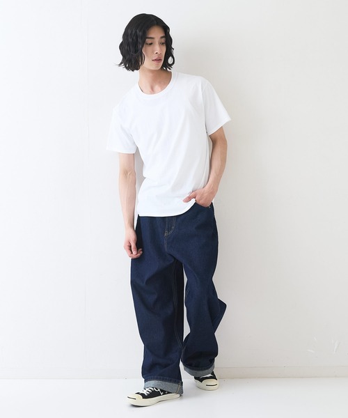 HANES(ヘインズ)の「【HANES/ヘインズ】【両脇に接ぎ目がない丸胴仕様】クルーネックTシャツ 2枚セット タグレス仕様 ワンポイントロゴ まとめ買い ユニセックス(Tシャツ/カットソー・メンズ・ホワイト/ブラック・MEDIUM/LARGE/X-LARGE)」の17枚目の写真