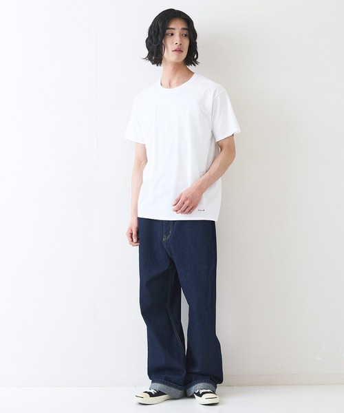 HANES(ヘインズ)の「【HANES/ヘインズ】【両脇に接ぎ目がない丸胴仕様】クルーネックTシャツ 2枚セット タグレス仕様 ワンポイントロゴ まとめ買い ユニセックス(Tシャツ/カットソー・メンズ・ホワイト/ブラック・MEDIUM/LARGE/X-LARGE)」の18枚目の写真