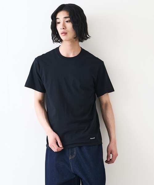 HANES(ヘインズ)の「【HANES/ヘインズ】【両脇に接ぎ目がない丸胴仕様】クルーネックTシャツ 2枚セット タグレス仕様 ワンポイントロゴ まとめ買い ユニセックス(Tシャツ/カットソー・メンズ・ホワイト/ブラック・MEDIUM/LARGE/X-LARGE)」の15枚目の写真