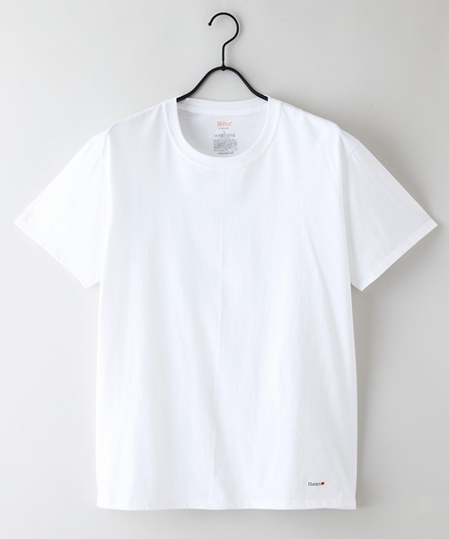 HANES(ヘインズ)の「【HANES/ヘインズ】【両脇に接ぎ目がない丸胴仕様】クルーネックTシャツ 2枚セット タグレス仕様 ワンポイントロゴ まとめ買い ユニセックス(Tシャツ/カットソー・メンズ・ホワイト/ブラック・MEDIUM/LARGE/X-LARGE)」の16枚目の写真